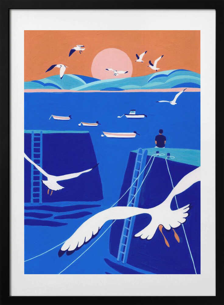 The Little Port - Art Print by Julie Lesouef