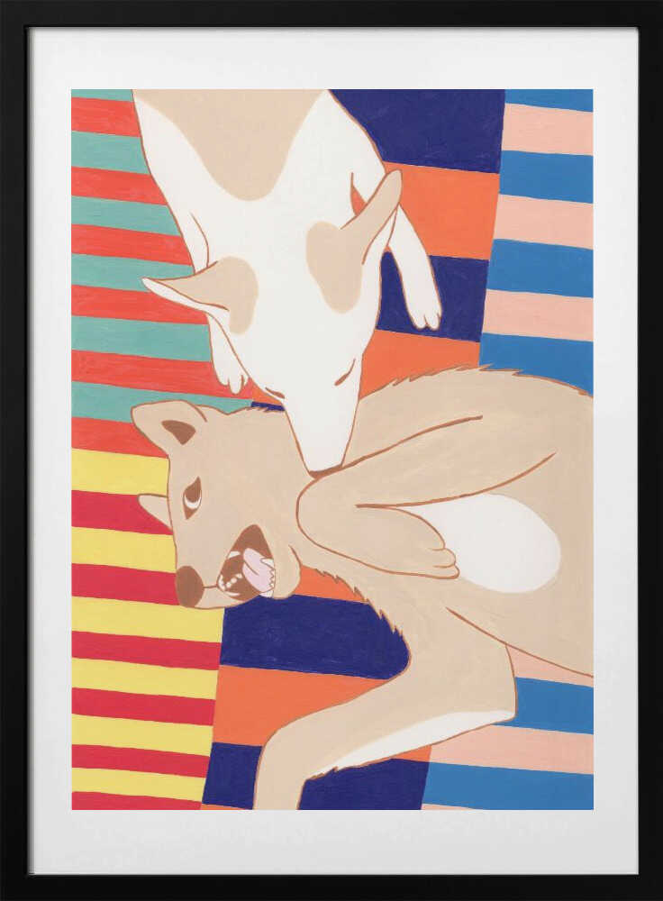 Dog Love - Art Print by Julie Lesouef