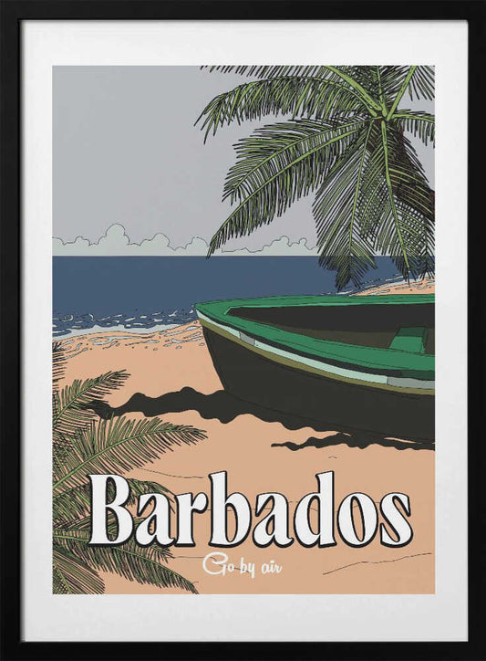 Barbados Go By Air - Art Print by Nicholas Travel Poster