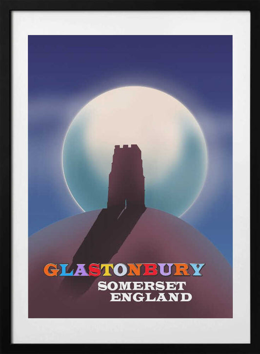 Glastonbury Tor Travel Poster - Art Print by Nicholas