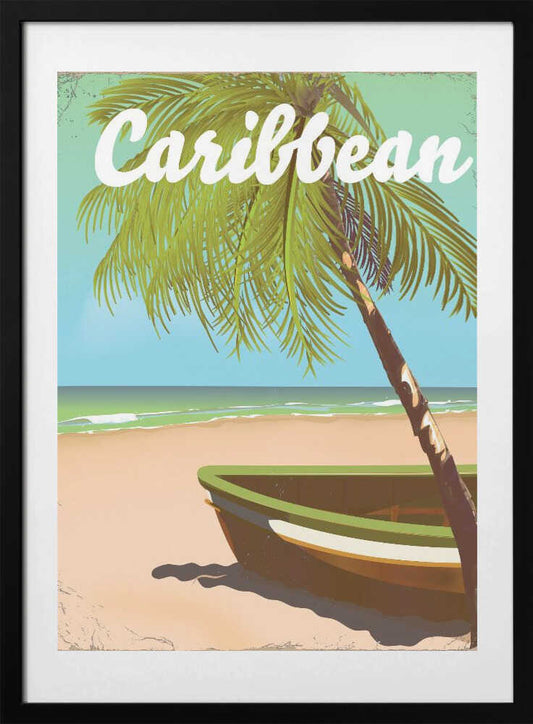 Caribbean Travel Poster - Art Print by Nicholas
