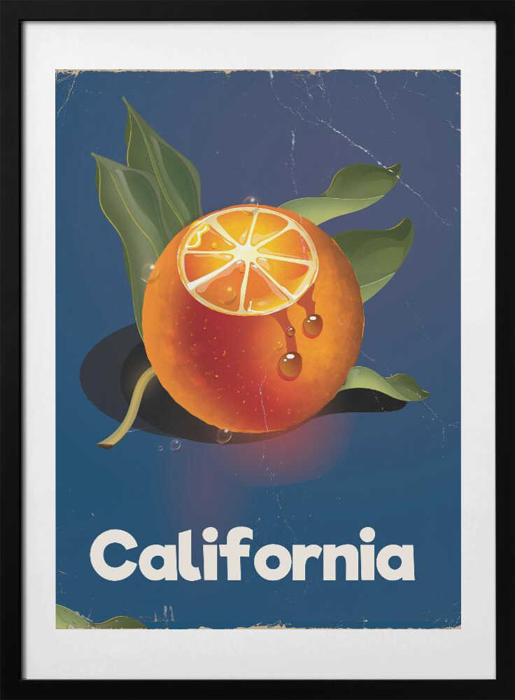 California Oranges Travel Poster - Art Print by Nicholas