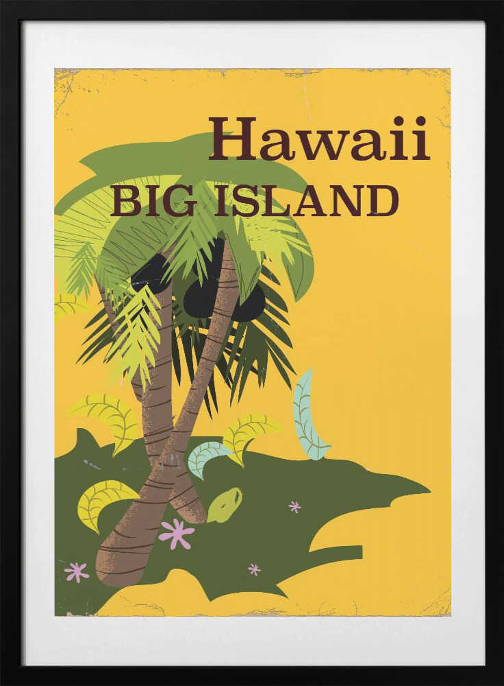 Hawaii Big Island Vintage Travel Poster - Art Print by Nicholas