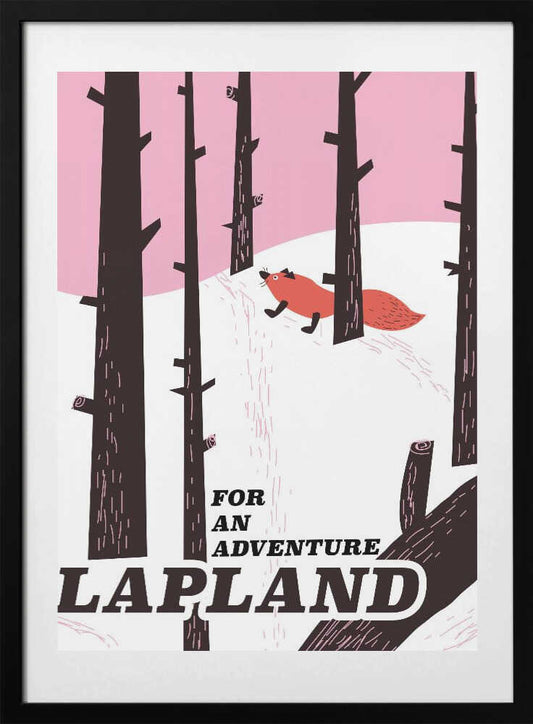 Lapland Vintage Travel Poster - Art Print by Nicholas
