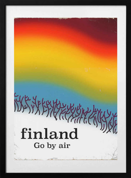 Finland Vintage Style Travel Poster - Art Print by Nicholas