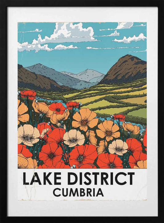 Lake District Vintage Travel Poster - Art Print by Nicholas