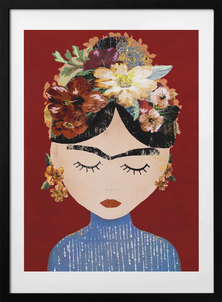 Frida (Christmas Edition) - Art Print by Treechild