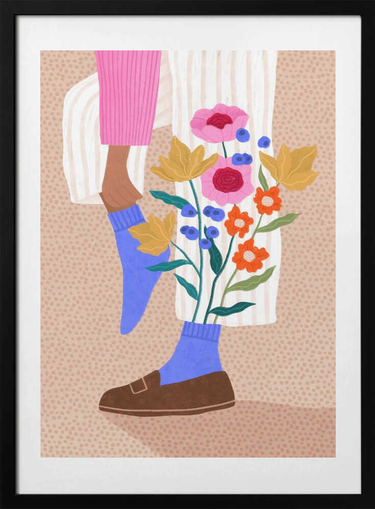 Whimsical Flower Legs - Art Print by Bea Müller