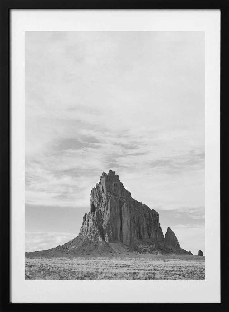Monochrome Shiprock VII on Film - Art Print by Bethany Young