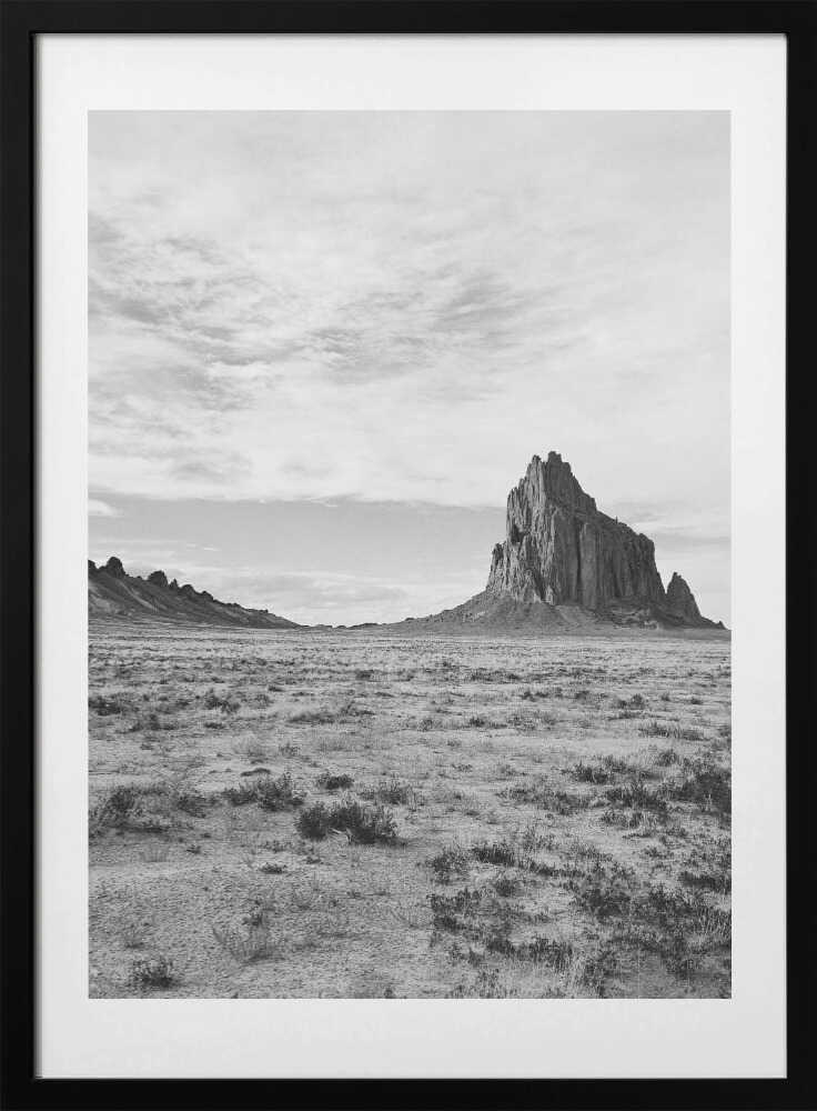 Monochrome Shiprock VIII on Film - Art Print by Bethany Young