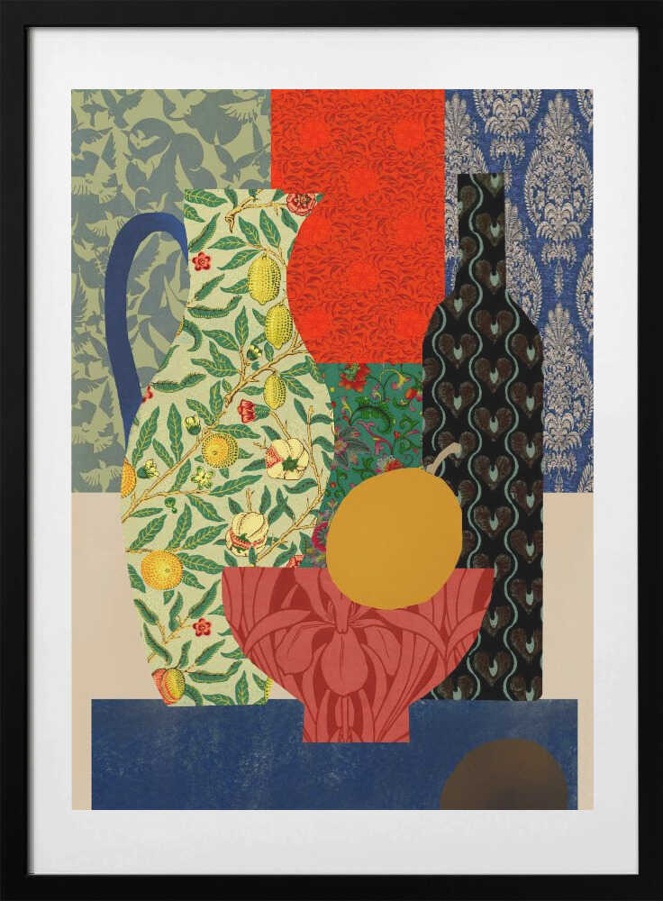 Eclectic Vases and Fruit Bowl - Art Print by Little Dean