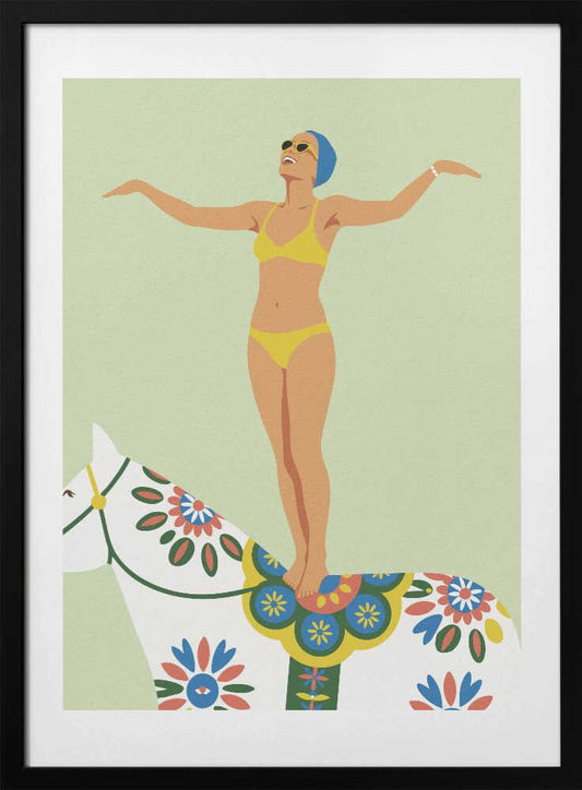 Dala Horse Ride No 2 - Art Print by Andreas Magnusson