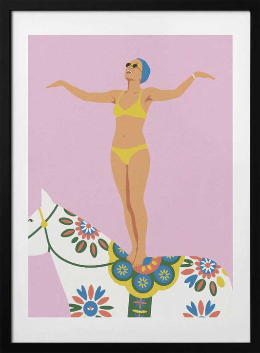 Dala Horse Ride No 2 - Art Print by Andreas Magnusson