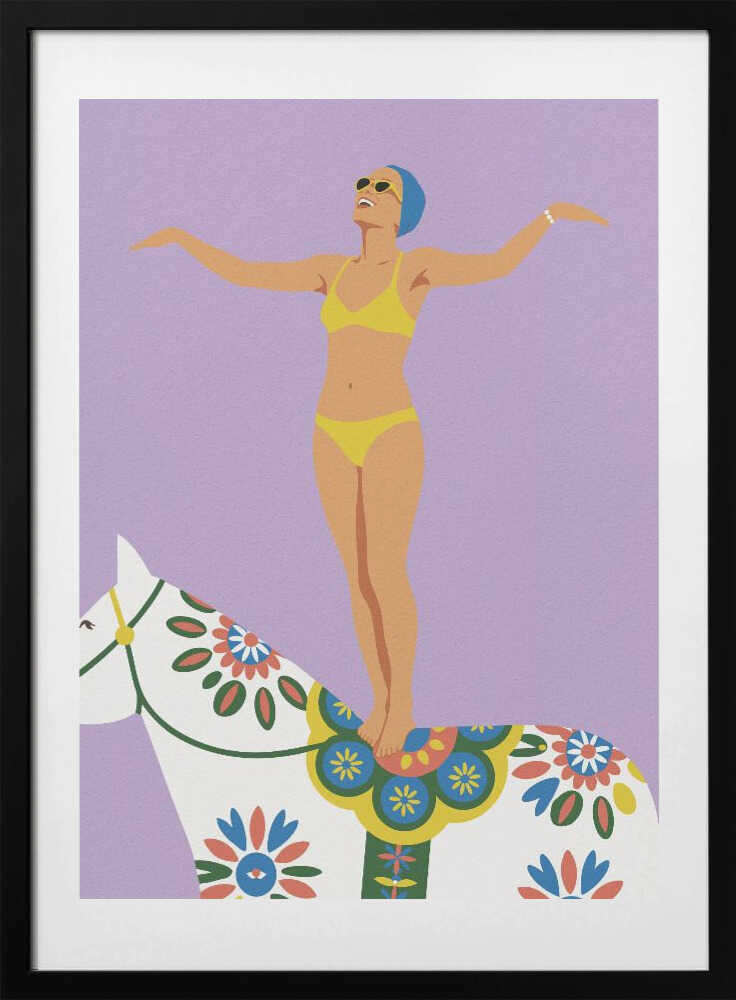 Dala Horse Ride No 2 - Art Print by Andreas Magnusson