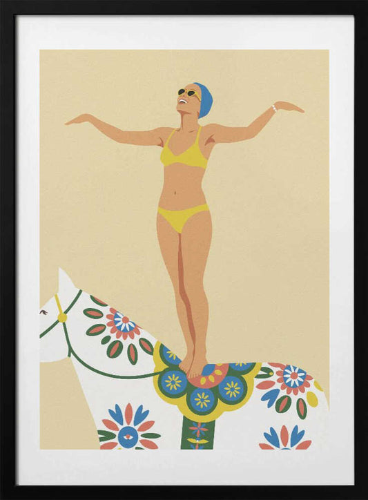 Dala Horse Ride No 2 - Art Print by Andreas Magnusson
