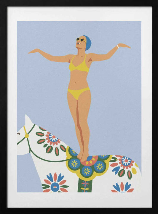Dala Horse Ride No 2 - Art Print by Andreas Magnusson