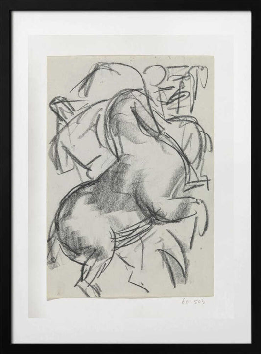 Steigerend Paard Met Figuur Op De Achtergrond - Art Print by Leo Gestel