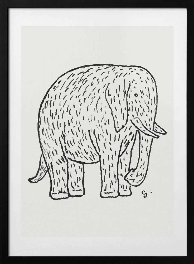 Elephant (ca. 1891–1941) Drawing In High Resolution By Leo Gestel - Art Print by Leo Gestel