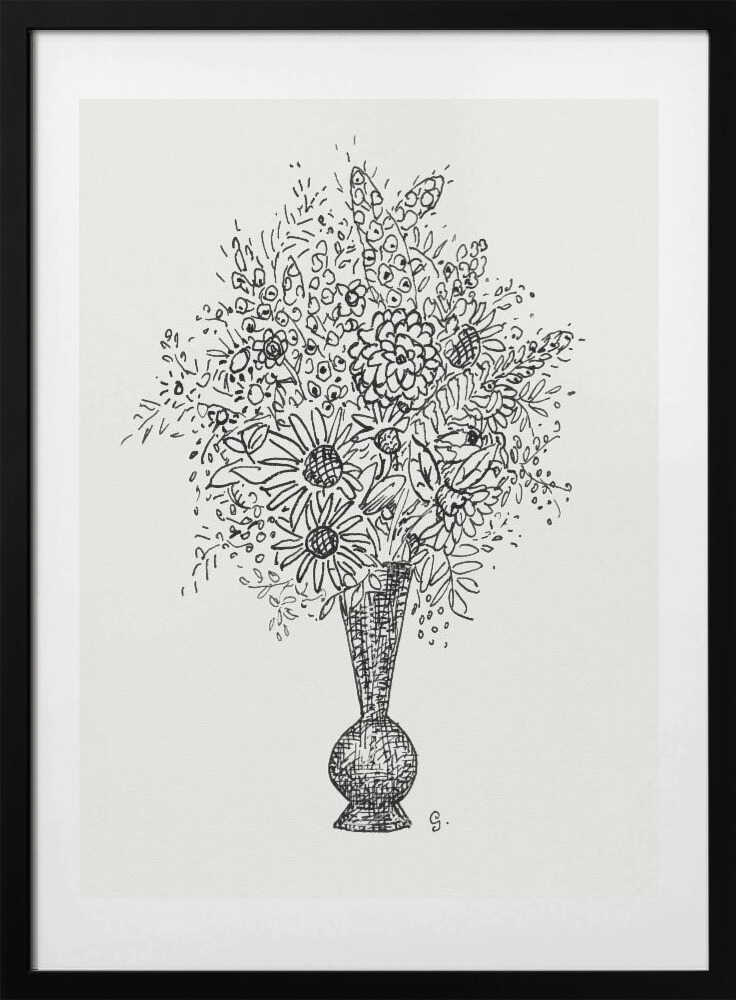 Flower Vase (ca. 1891–1941) Drawing In High Resolution By Leo Gestel. - Art Print by Leo Gestel