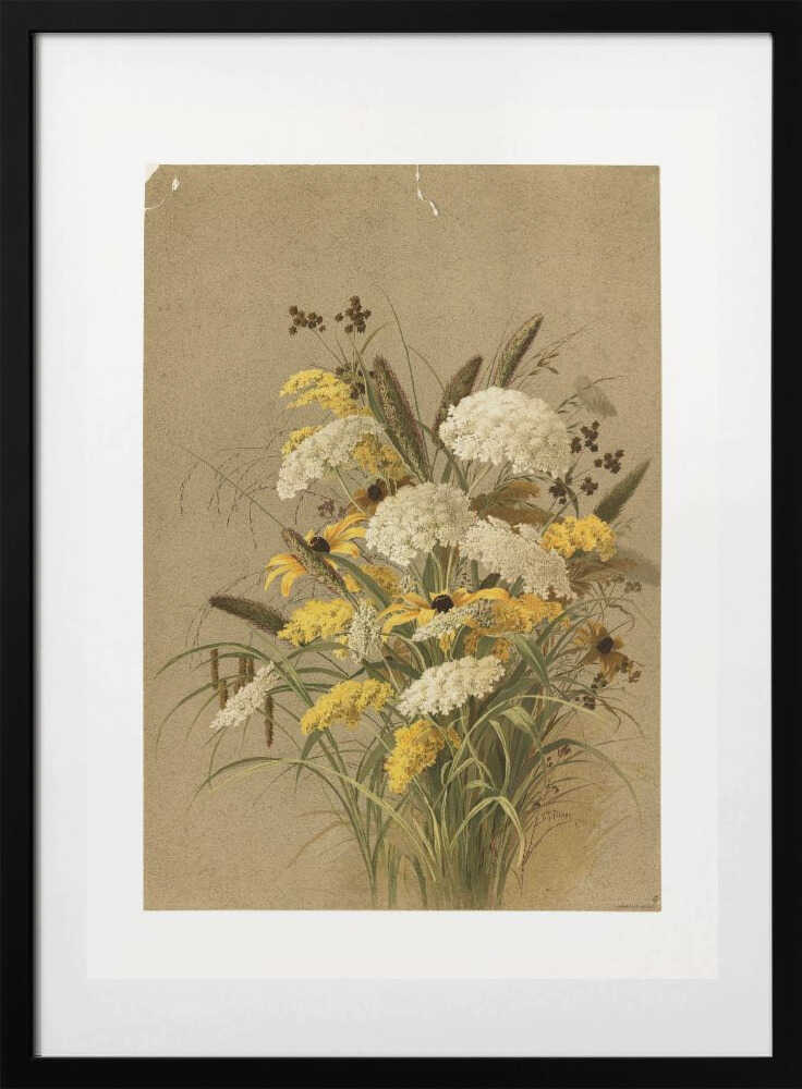 Hemlock, Ox Eye Grasses and Golden Rod - Art Print by Ellen Thayer Fisher