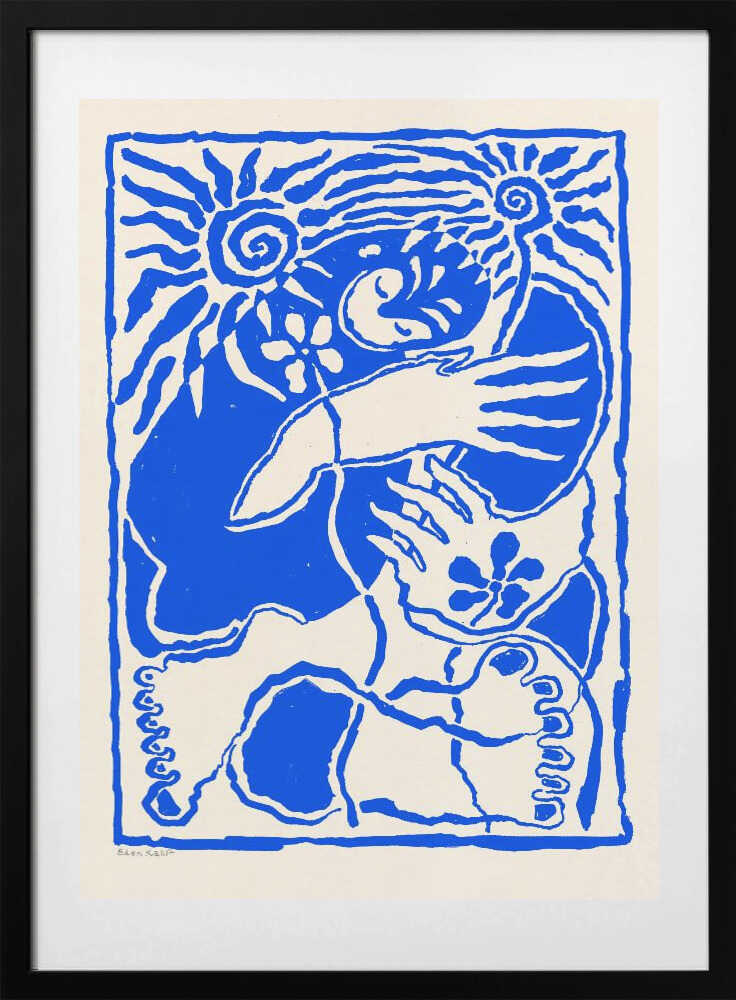 Protection (blue) - Art Print by EDEN KALIF