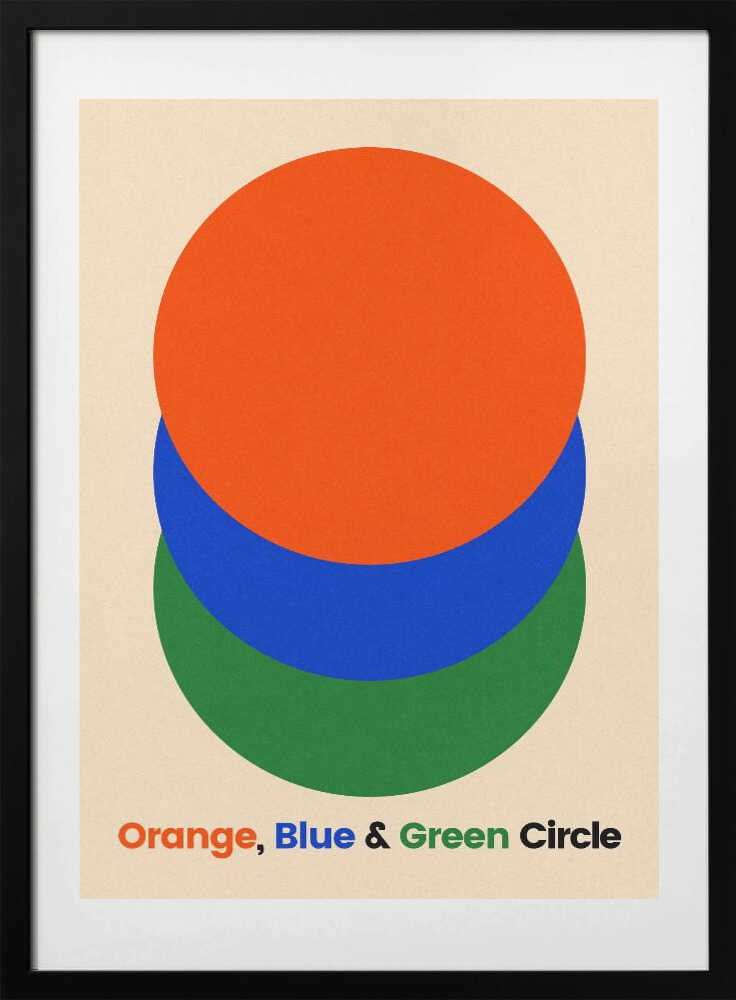 Orange Blue Green Circles - Art Print by Rosi Feist