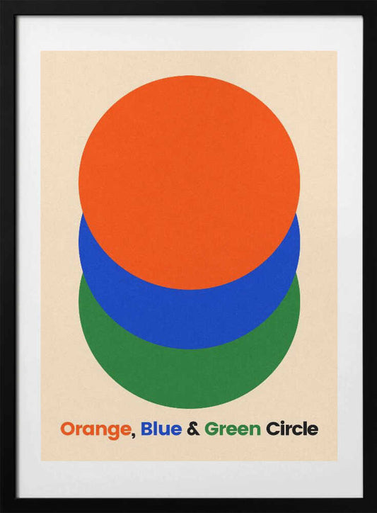 Orange Blue Green Circles - Art Print by Rosi Feist