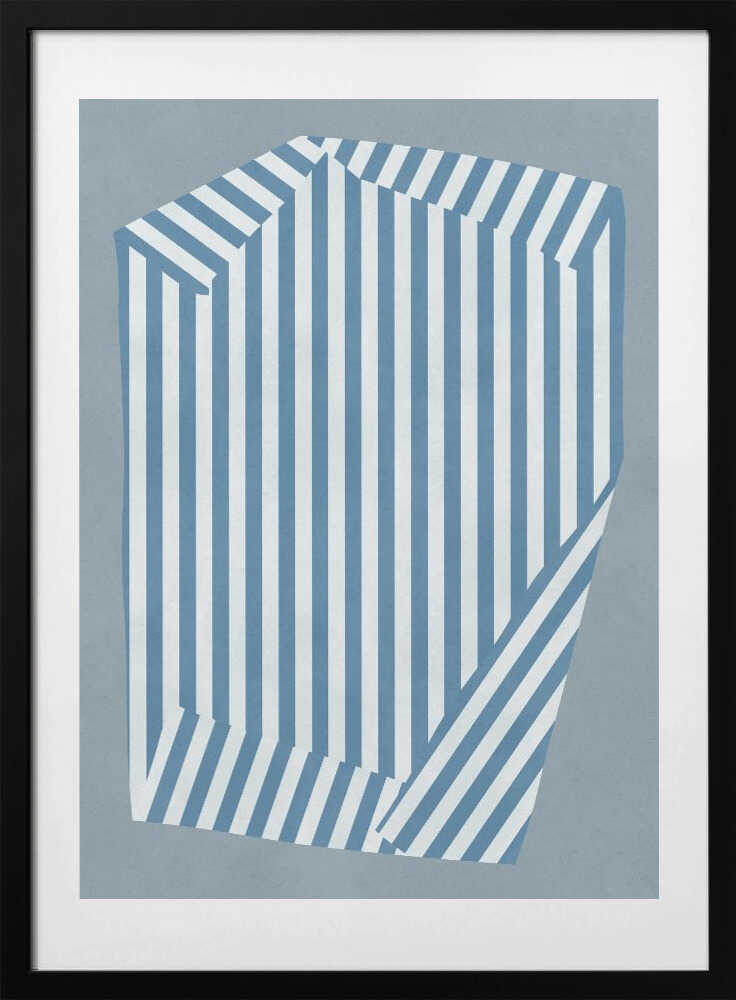 Blue Striped Illusion - Art Print by Vitor Costa