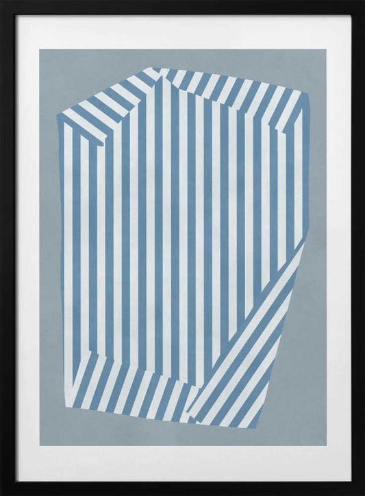 Blue Striped Illusion - Art Print by Vitor Costa