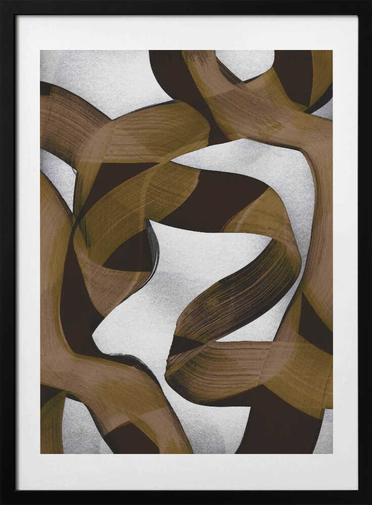 Brown Flowing Abstract - Art Print by Mareike Böhmer