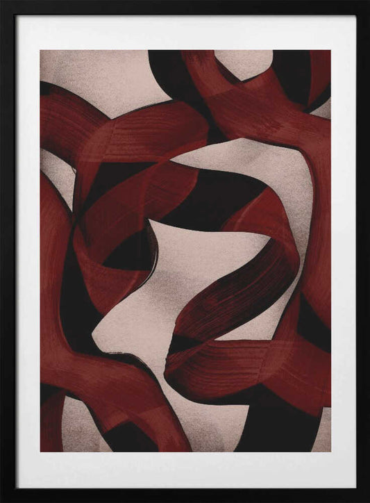 Elegant Red Swirls - Art Print by Mareike Böhmer