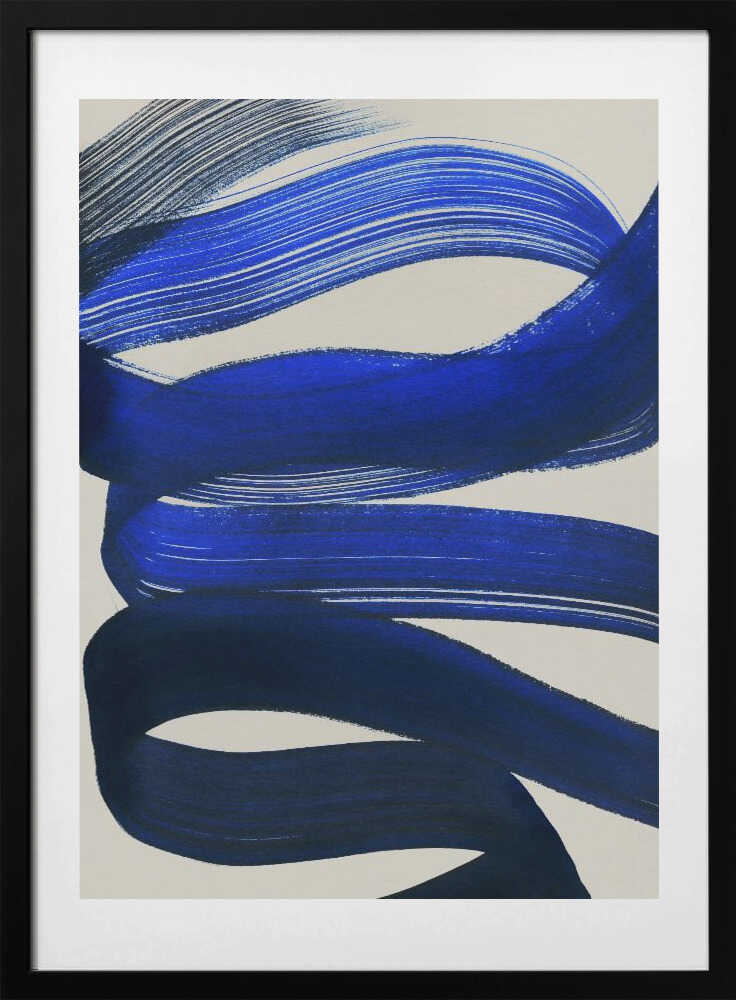 Flowing Blue Abstract - Art Print by Mareike Böhmer