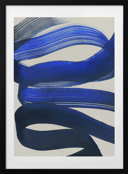 Flowing Blue Abstract - Art Print by Mareike Böhmer