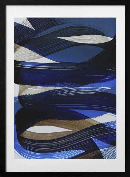 Indigo Brown Flow - Art Print by Mareike Böhmer