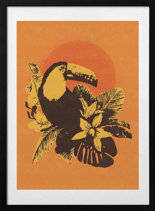 Tropical Toucan Sunset - Art Print by Katariina Kosunen