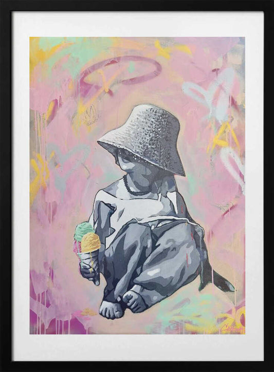Child's Summer Ice Cream - Art Print by Suzan Habib