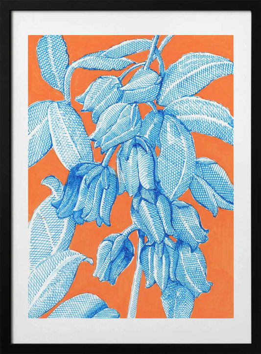 Vibrant Blue Botanicals - Art Print by Katie O'Shea