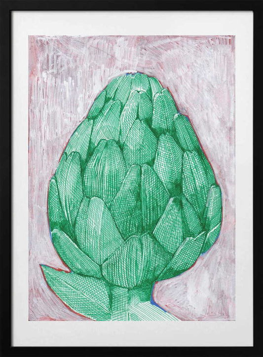 Vibrant Green Artichoke - Art Print by Katie O'Shea