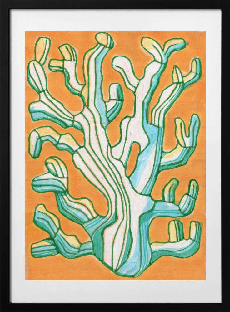 Vibrant Striped Coral - Art Print by Katie O'Shea