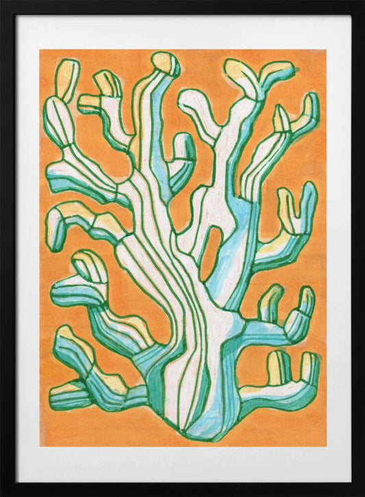Vibrant Striped Coral - Art Print by Katie O'Shea