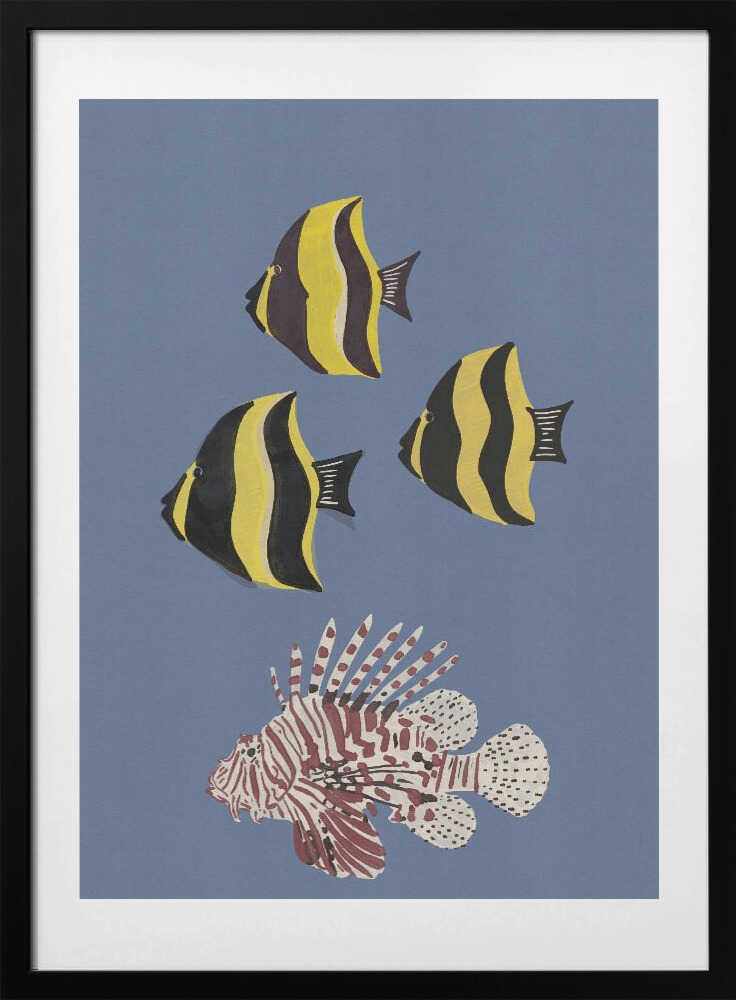 Lionfish and Tropical Fish - Art Print by Nicholas