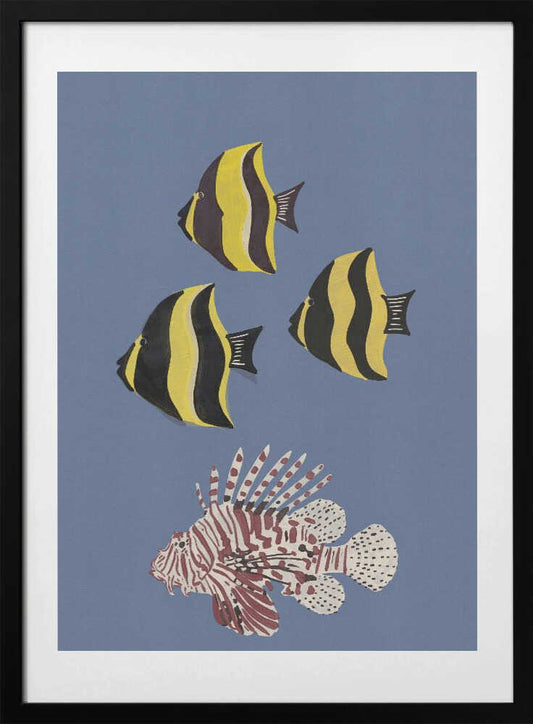 Lionfish and Tropical Fish - Art Print by Nicholas