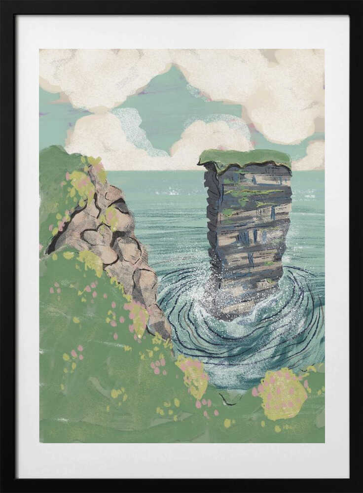 Coastal Cliffs Sea Stack - Art Print by Charlotte Trudgett