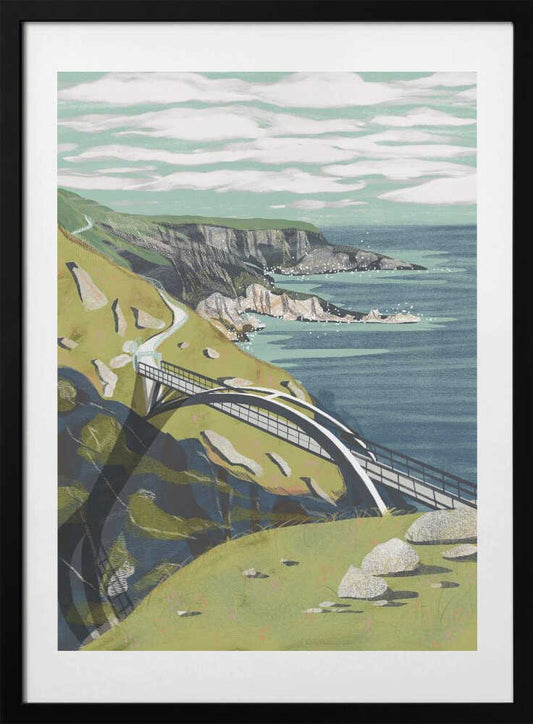 Winding Coastal Bridge Path - Art Print by Charlotte Trudgett