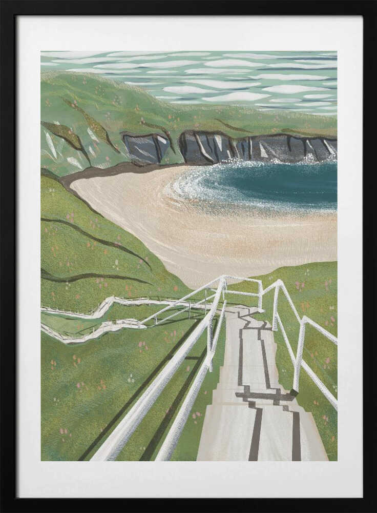 Steps to the Beach - Art Print by Charlotte Trudgett