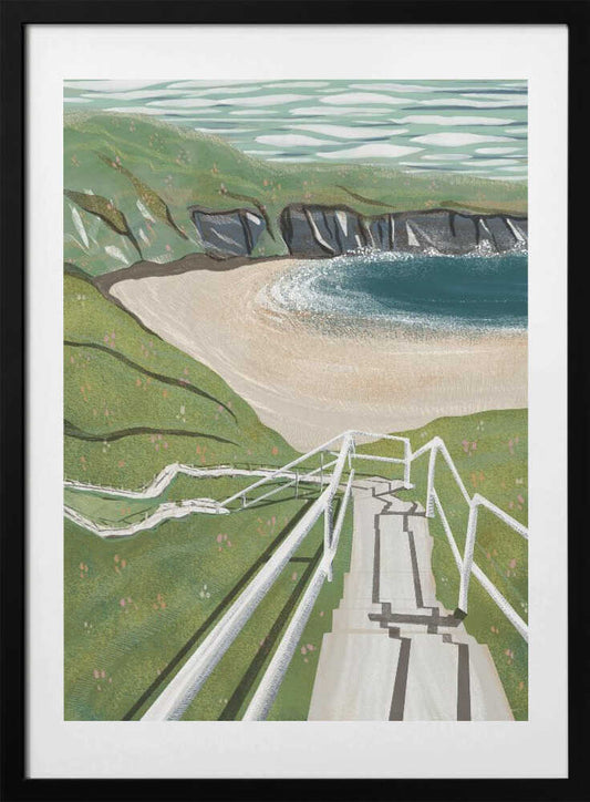 Steps to the Beach - Art Print by Charlotte Trudgett