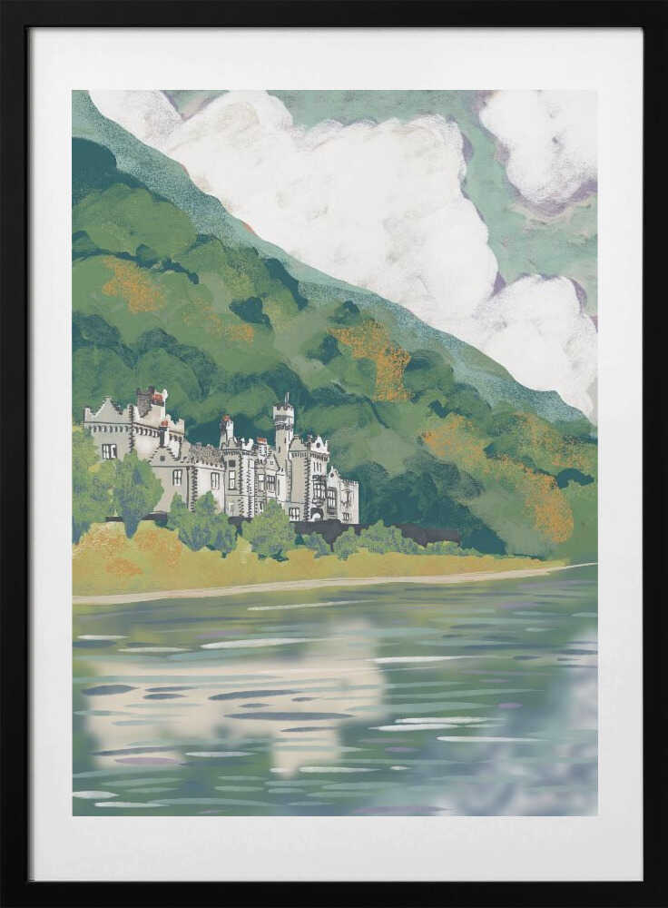 Historic Lakeside Castle - Art Print by Charlotte Trudgett