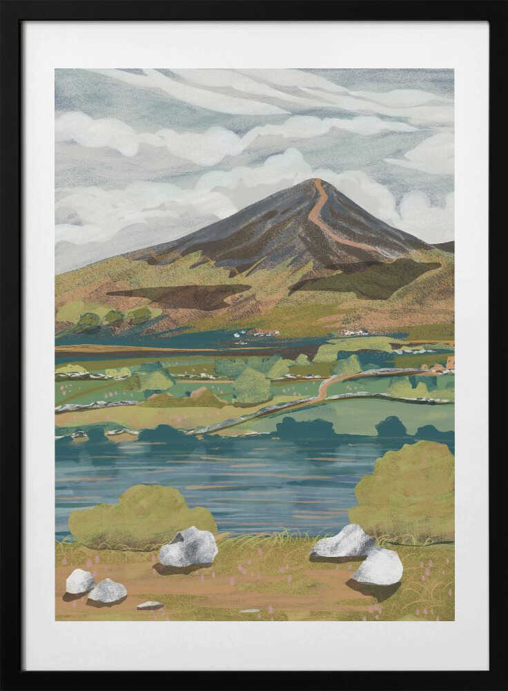 Lakeside Mountain View - Art Print by Charlotte Trudgett