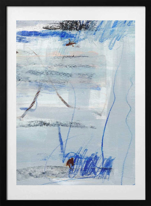 Cool Blue Abstraction - Art Print by uplusmestudio