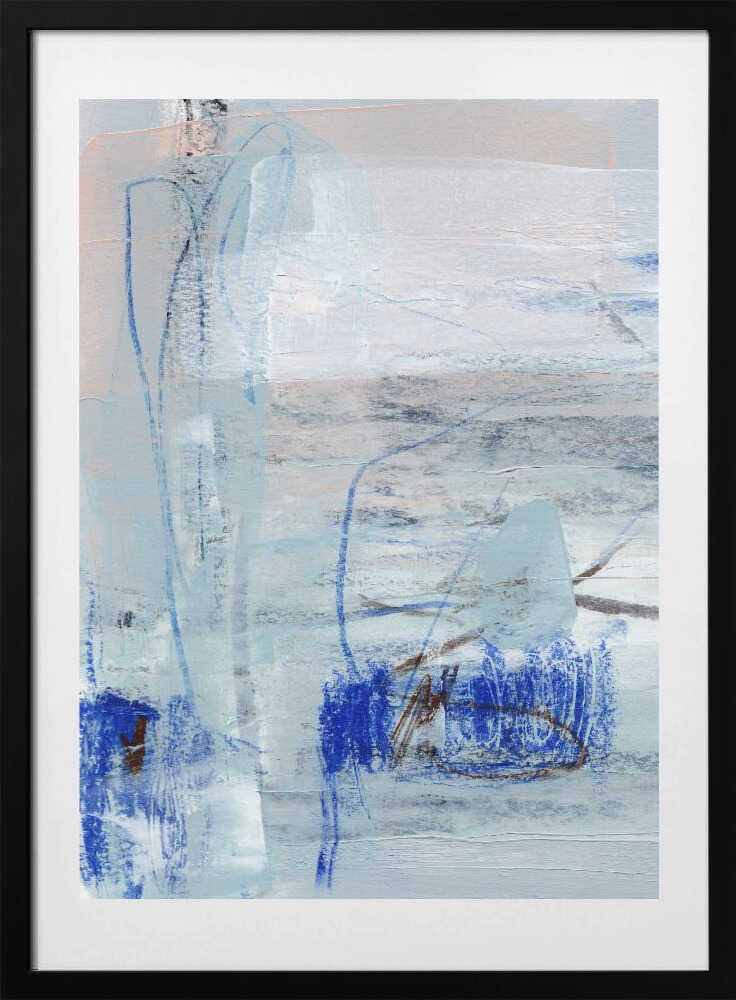 Blue Abstract Flow - Art Print by uplusmestudio